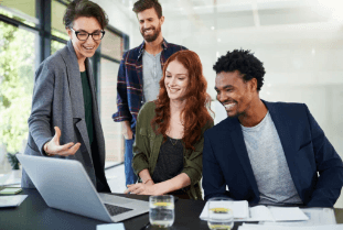 A digital agebcy team discussing a project